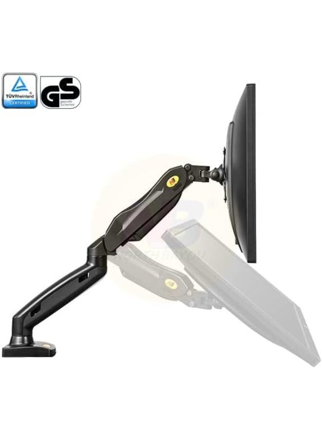 northbayou Adjustable Single Arm Monitor Holder with Shock Absorber, Desk Mount for 17–30 Inch Screens, Space Saving Design - Image 2